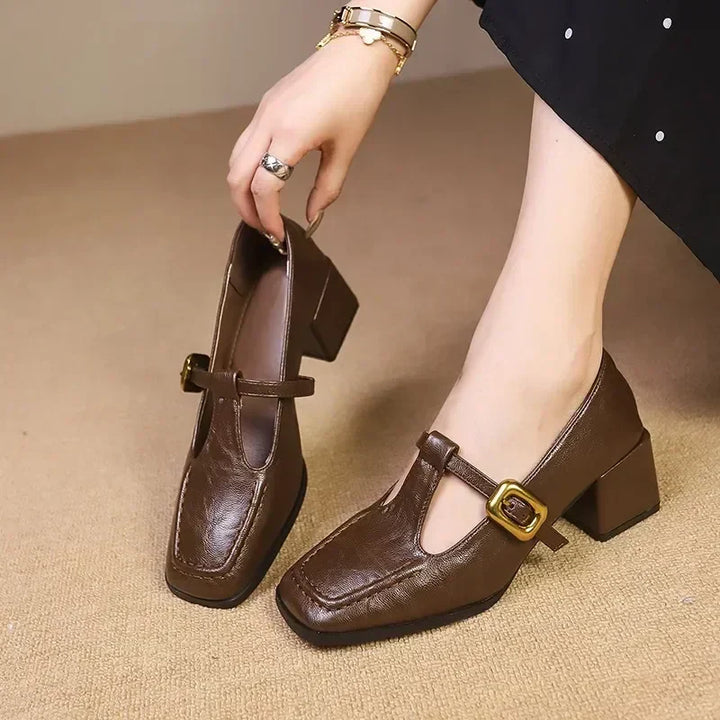 Womens Block Heel Mary Janes