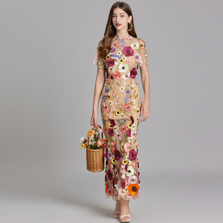 Larissa | Elegant Sheer Mesh Wedding Guest Cocktail Dress