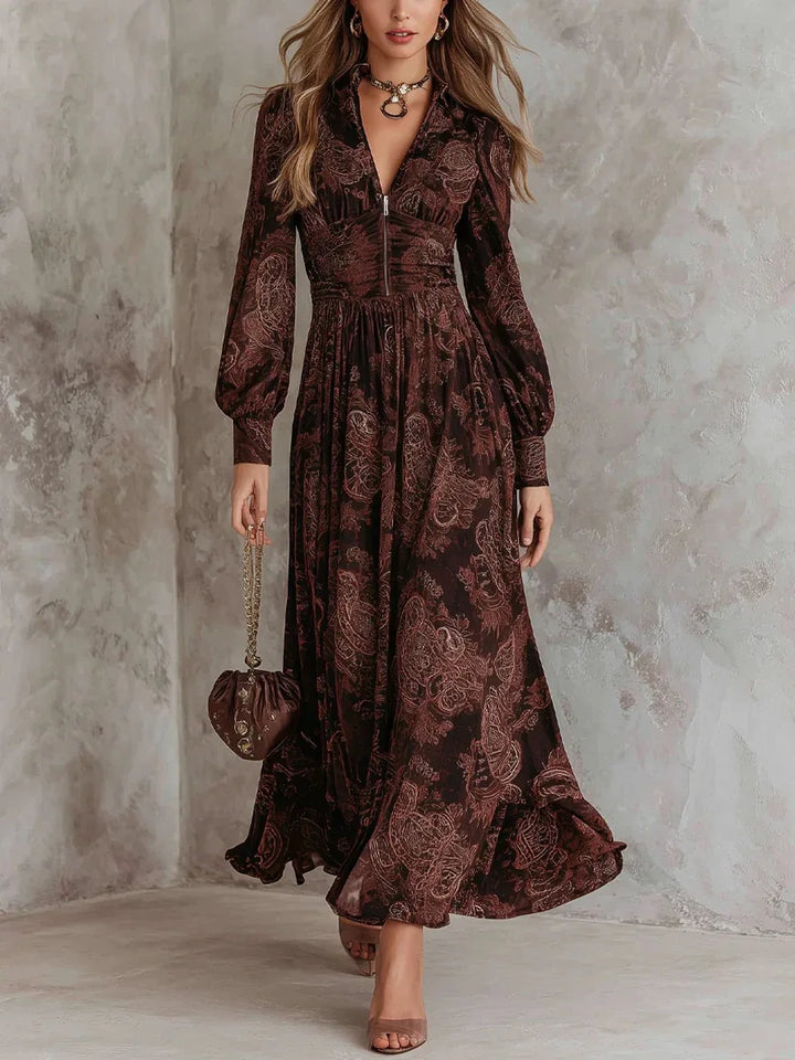 Serena | Vintage Long Sleeve Occasion Maxi Dress