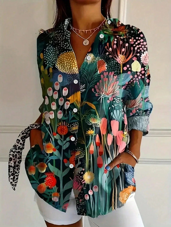Women's Floral Button Up Blouse