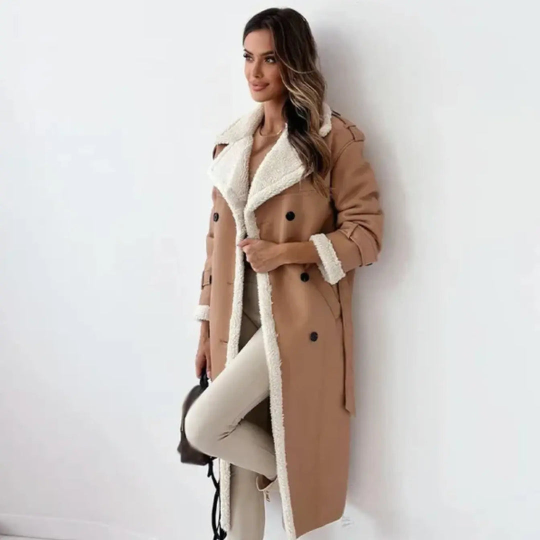 Eleanor | Sherpa Lined Double Breasted Trench Coat