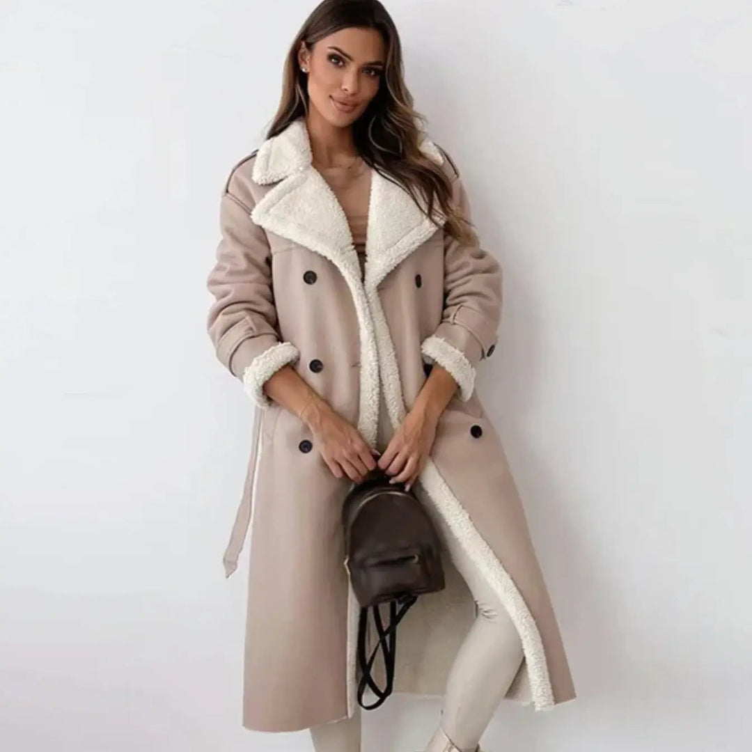 Eleanor | Sherpa Lined Double Breasted Trench Coat