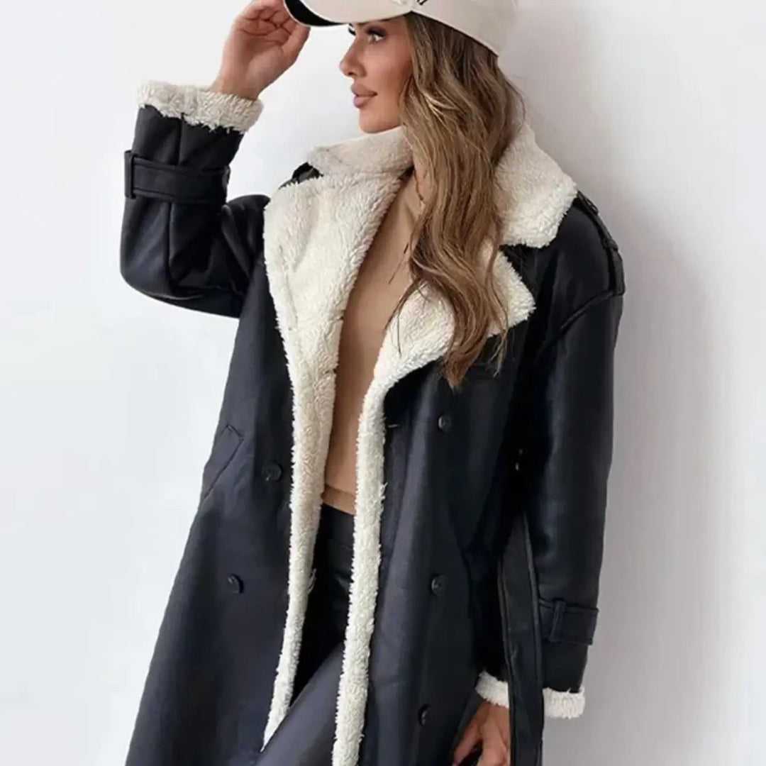 Eleanor | Sherpa Lined Double Breasted Trench Coat