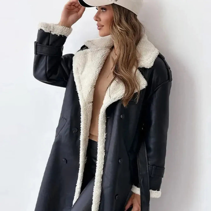 Eleanor | Sherpa Lined Double Breasted Trench Coat