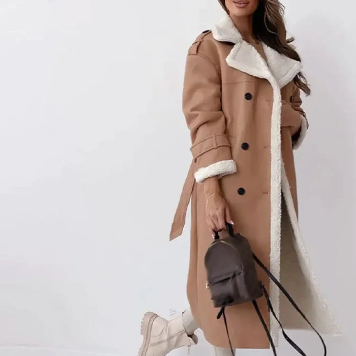 Eleanor | Sherpa Lined Double Breasted Trench Coat