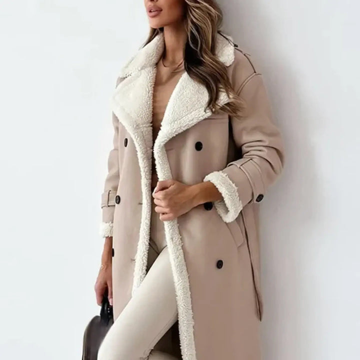 Eleanor | Sherpa Lined Double Breasted Trench Coat