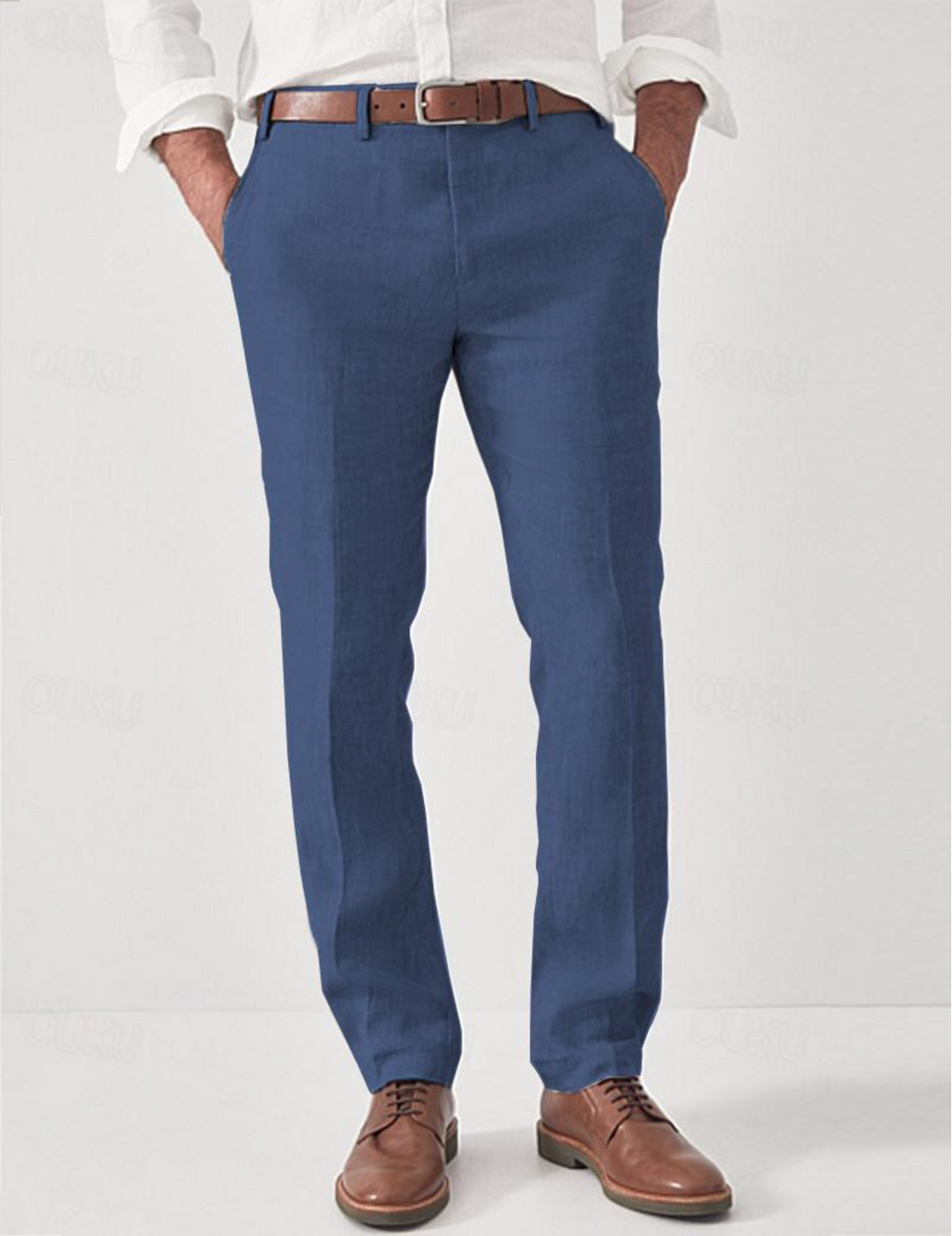 Men's Linen Tailored Pants in Relaxed Fit