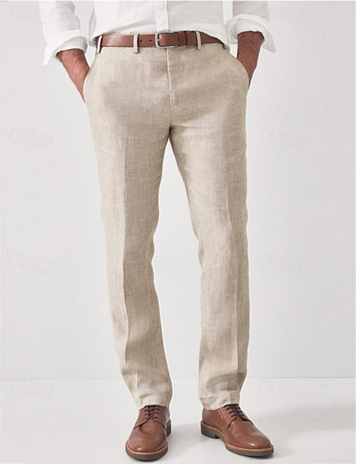 Men's Linen Tailored Pants in Relaxed Fit