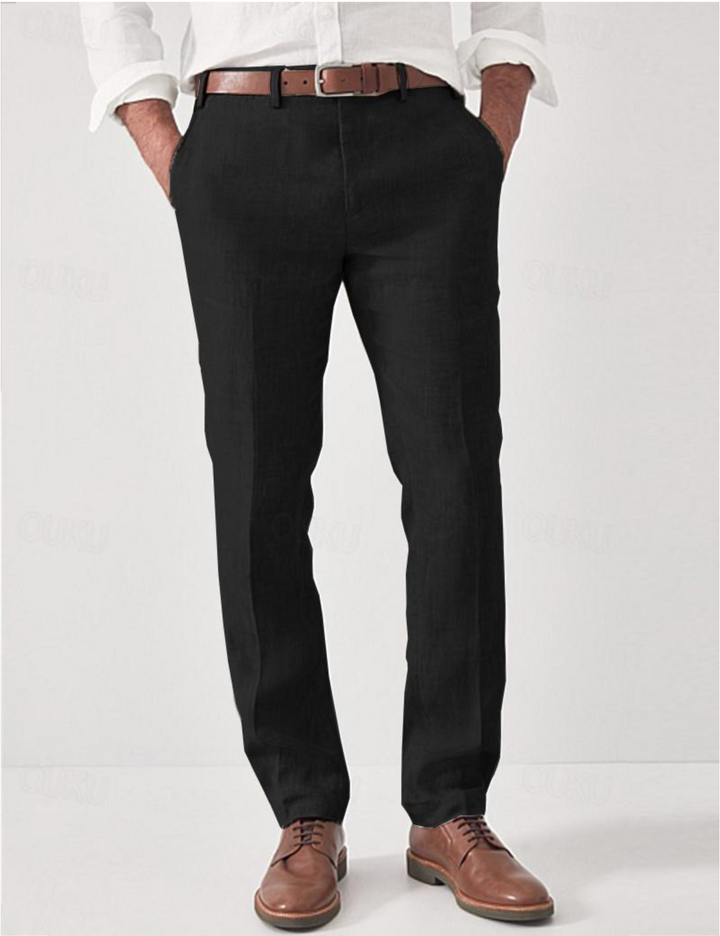 Men's Linen Tailored Pants in Relaxed Fit