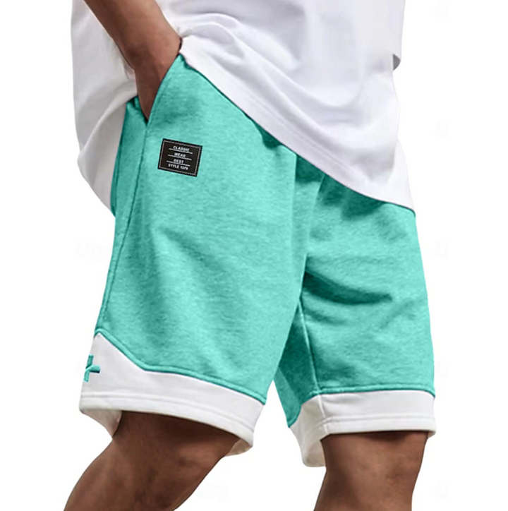 Men's Lightweight Colourblock Shorts with Contrast Hem