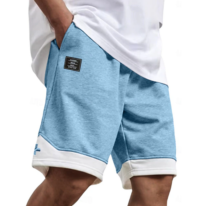 Men's Lightweight Colourblock Shorts with Contrast Hem