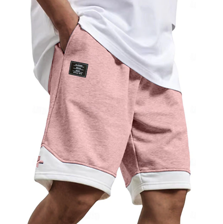 Men's Lightweight Colourblock Shorts with Contrast Hem