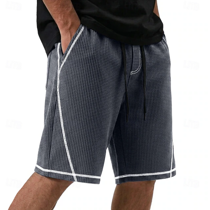 Men's Waffle-Texture Shorts with Contrast Trim