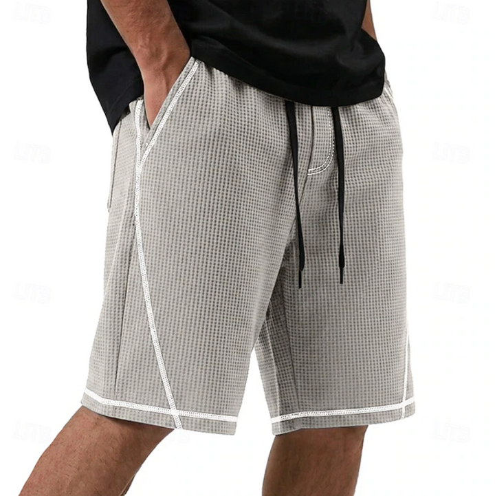 Men's Waffle-Texture Shorts with Contrast Trim