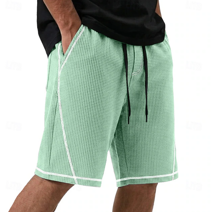 Men's Waffle-Texture Shorts with Contrast Trim