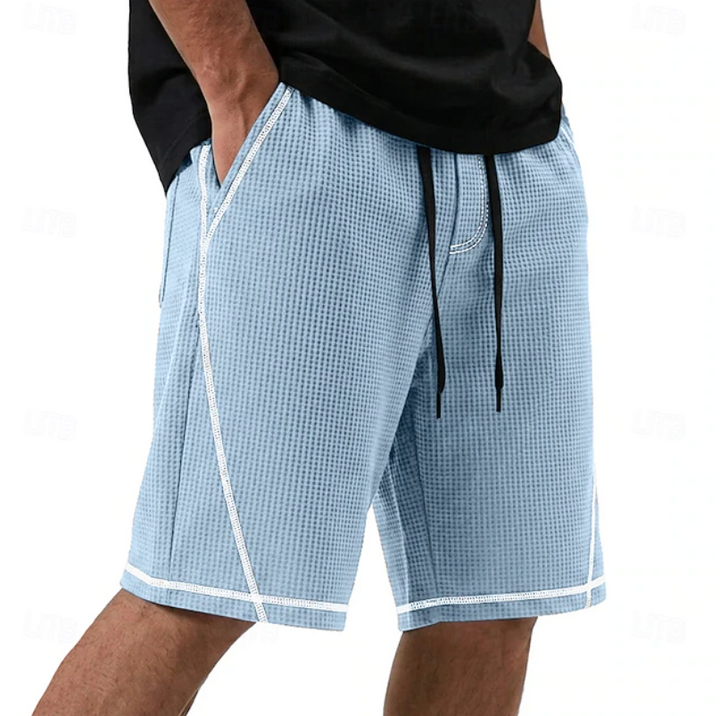 Men's Waffle-Texture Shorts with Contrast Trim