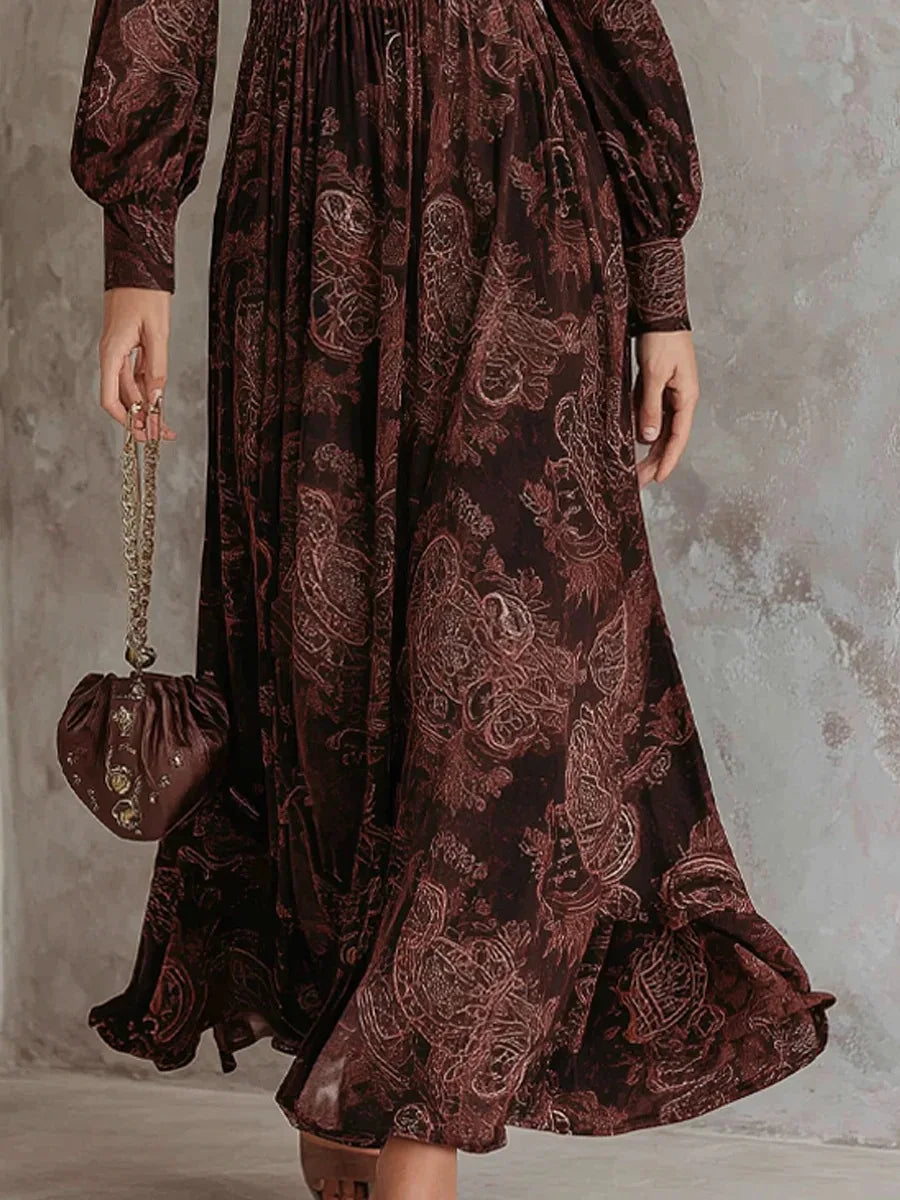 Serena | Vintage Long Sleeve Occasion Maxi Dress