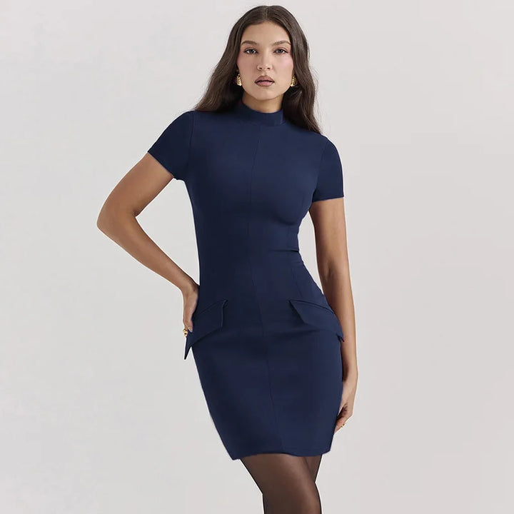 Selene | High Neck Tailored Mini Dress