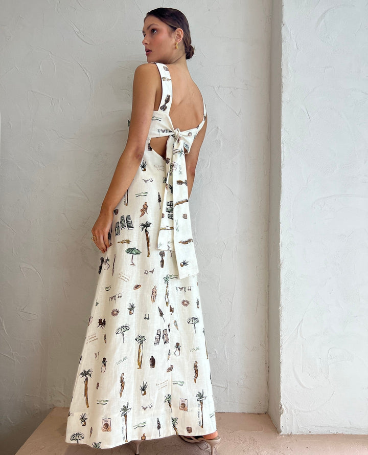 Eliana | Printed Square Neck Maxi Dress