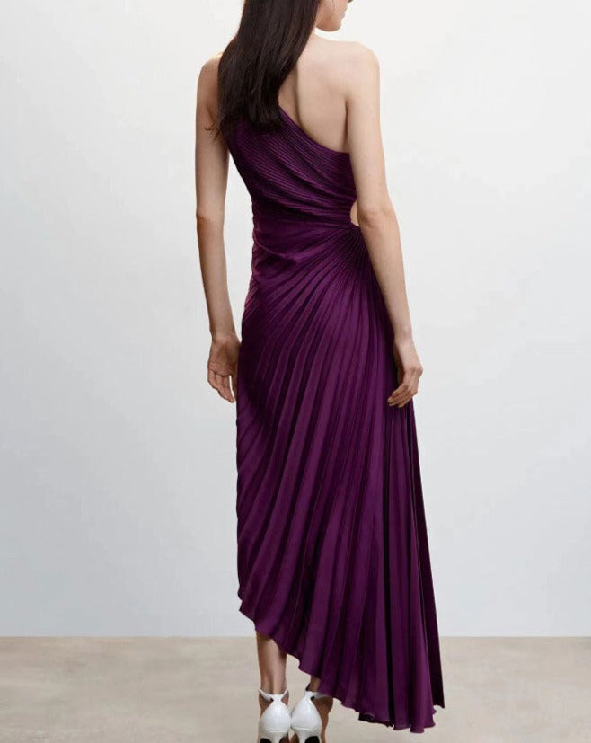 Celeste | Pleated One Shoulder Occasion Dress