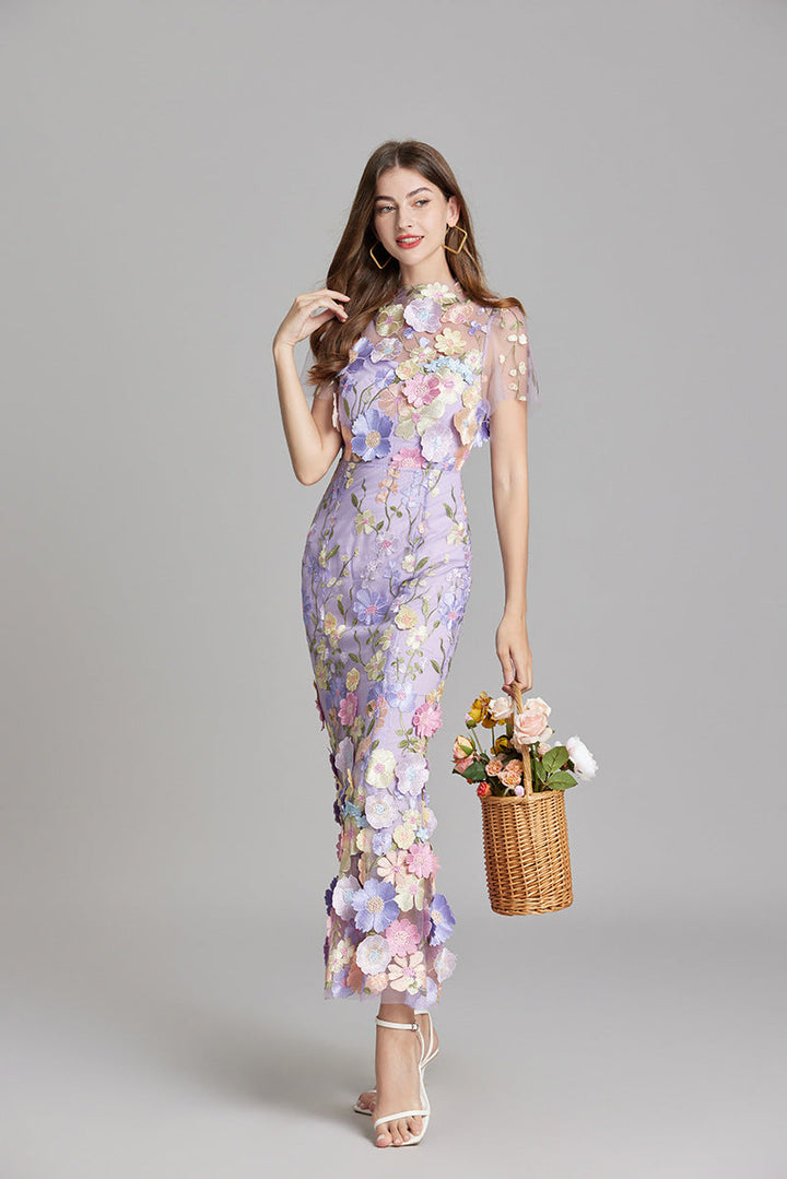 Larissa | Elegant Sheer Mesh Wedding Guest Cocktail Dress