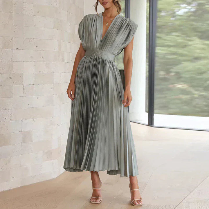 Eliana | Flowing Pleated Occasion Midi Dress