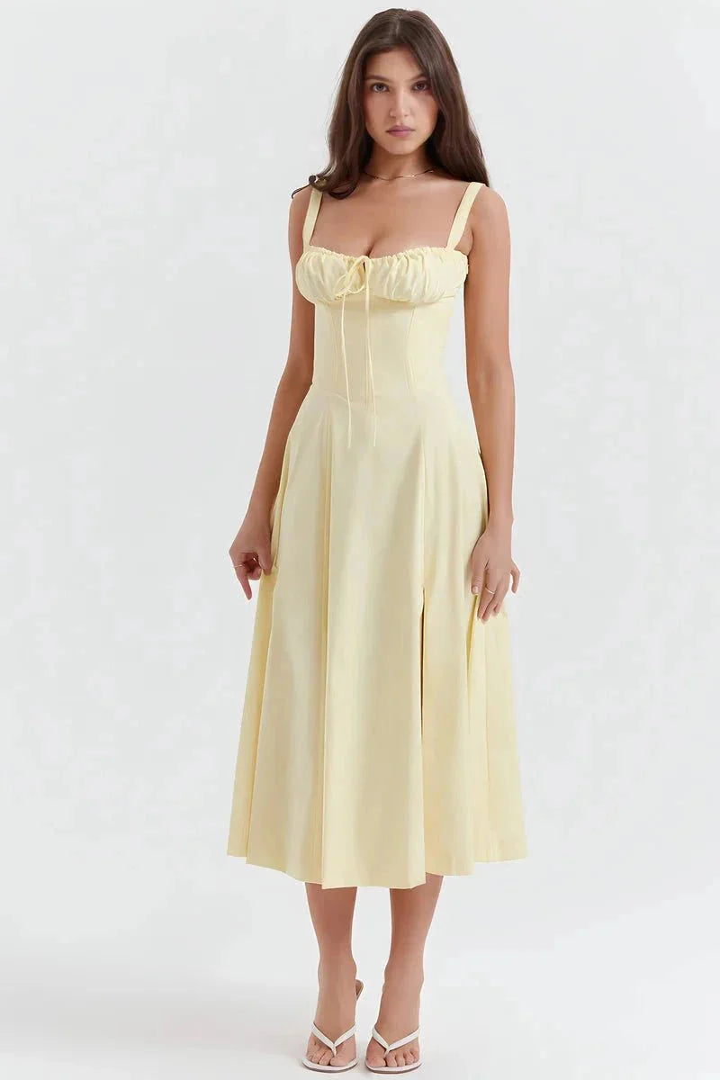 Sweetheart Neck Floral Midi Dress
