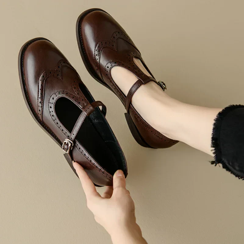 Vintage Leather Mary Jane Flats