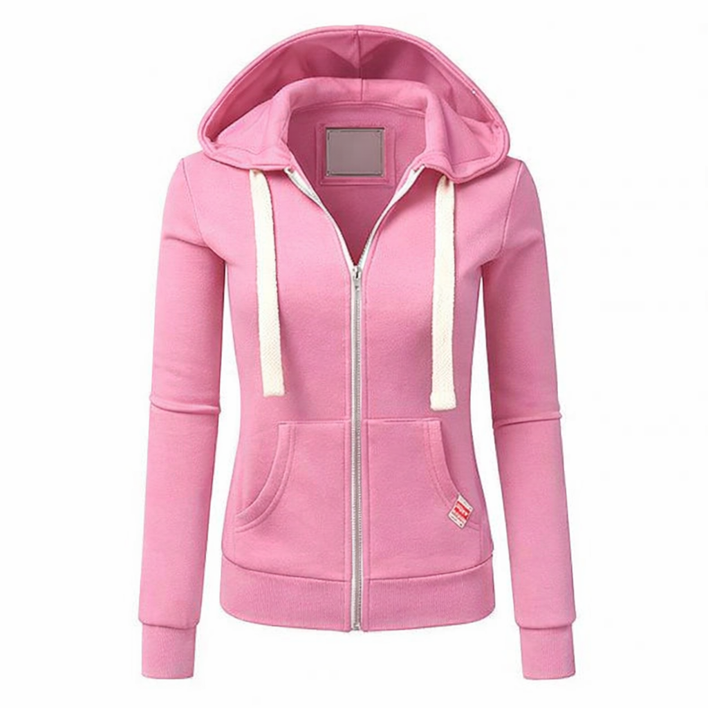 Women's Zip-Up Hoodie with Kangaroo Pocket