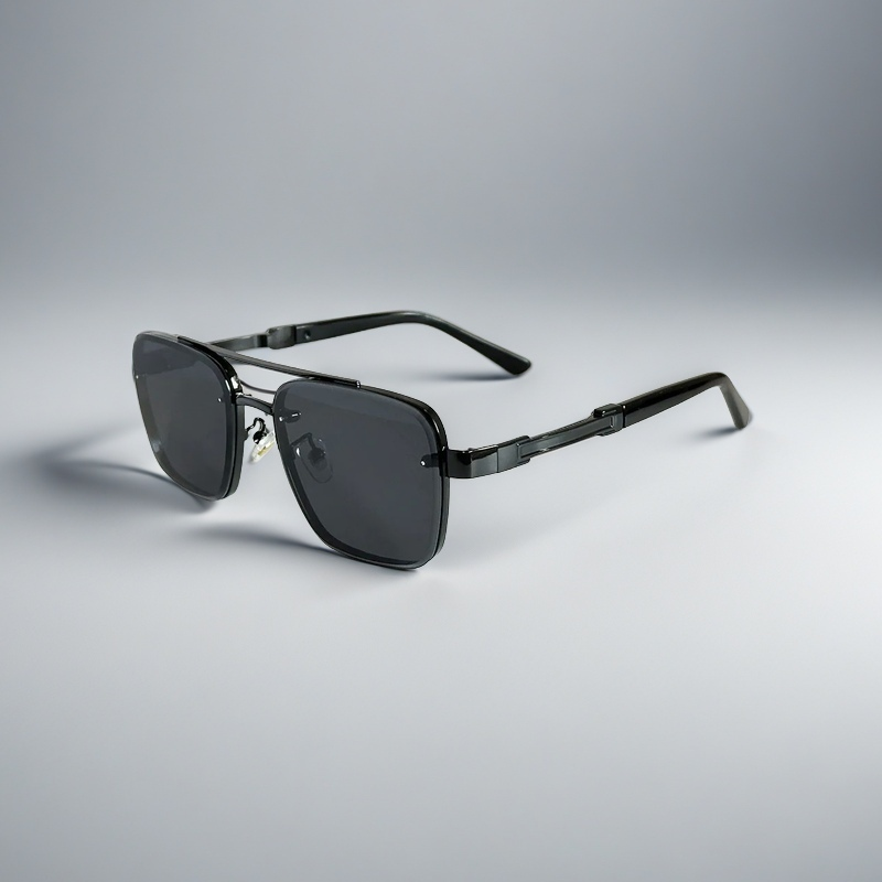 Square Metal Frame Sunglasses with Gradient Lenses