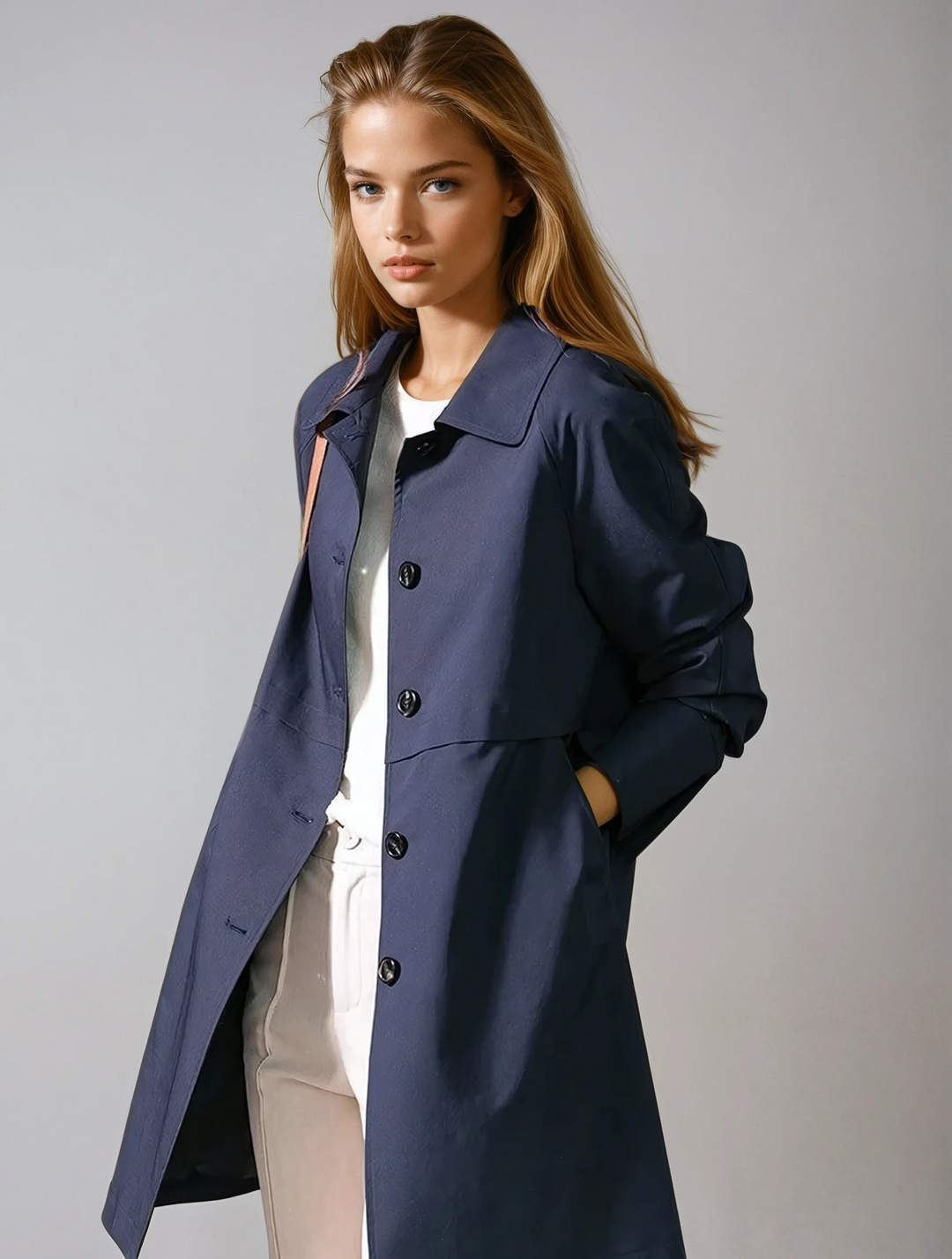 Matilda | Collared Button Front Trench Coat