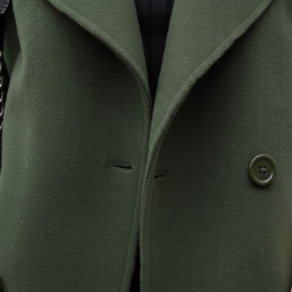 Women's Double-Breasted Overcoat with Notch Lapel