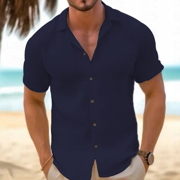 Mens Short Sleeve Linen Shirt