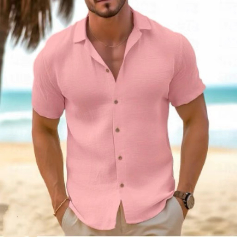 Mens Short Sleeve Linen Shirt