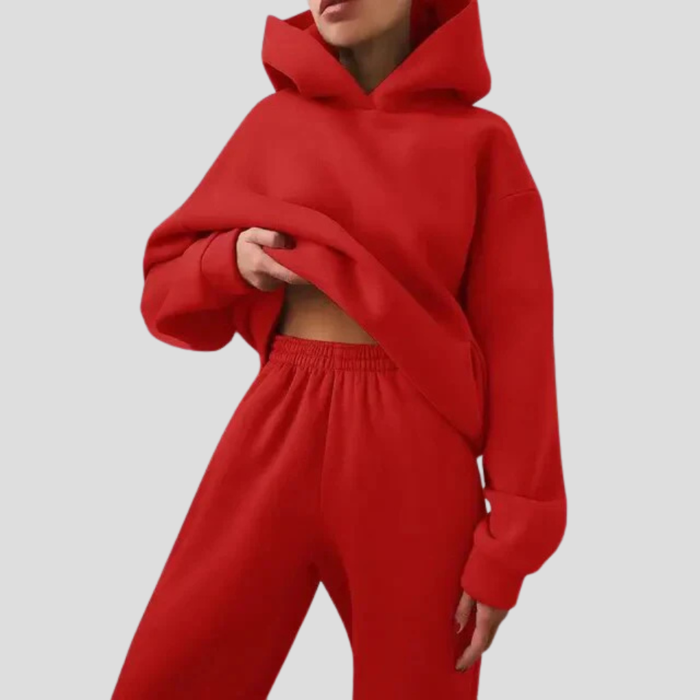 Women's Fleece Lined Hoodie and Joggers Tracksuit