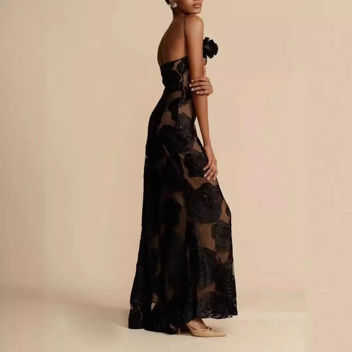 Celeste | Floral One Shoulder Evening Maxi Dress