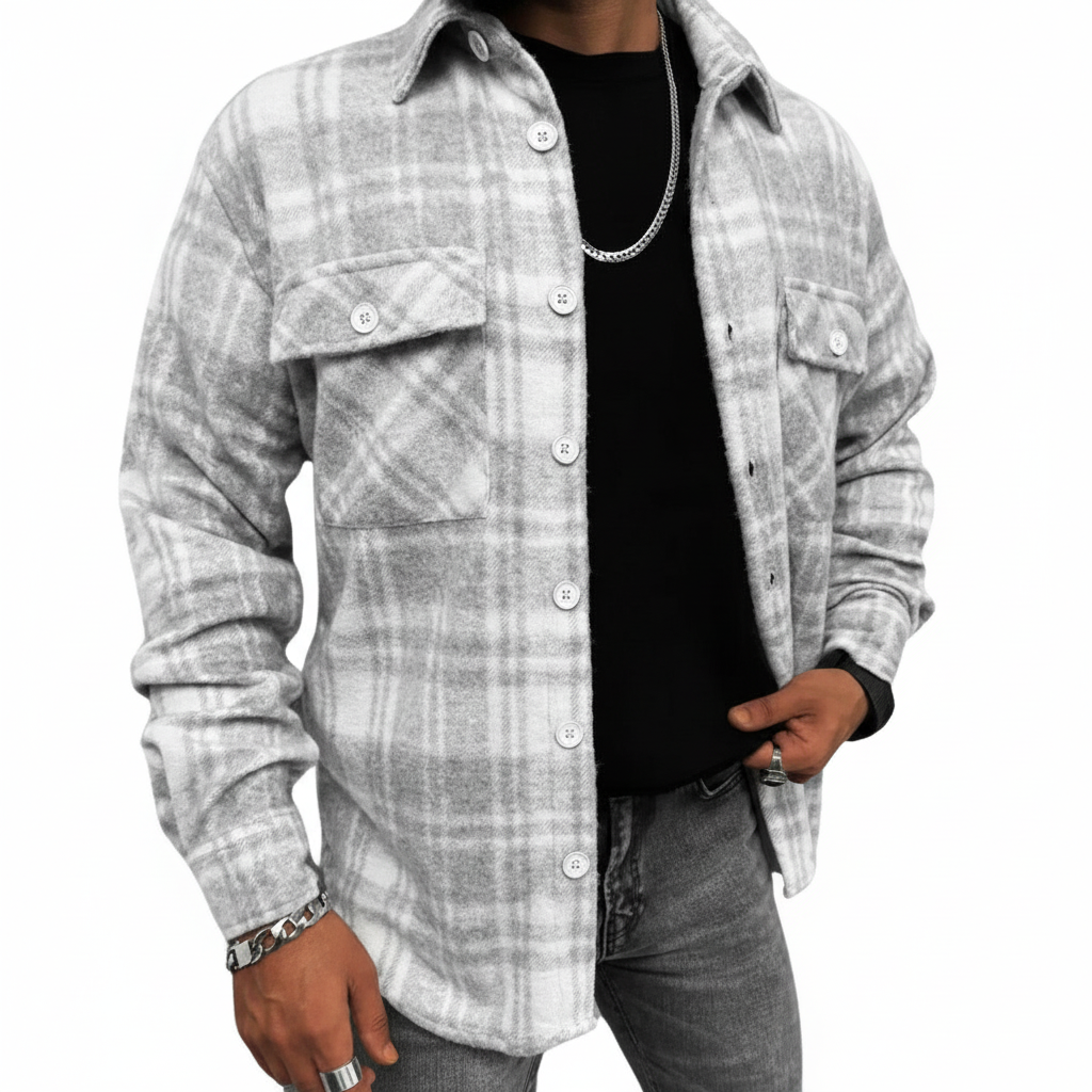 Mens Plaid Overshirt Jacket
