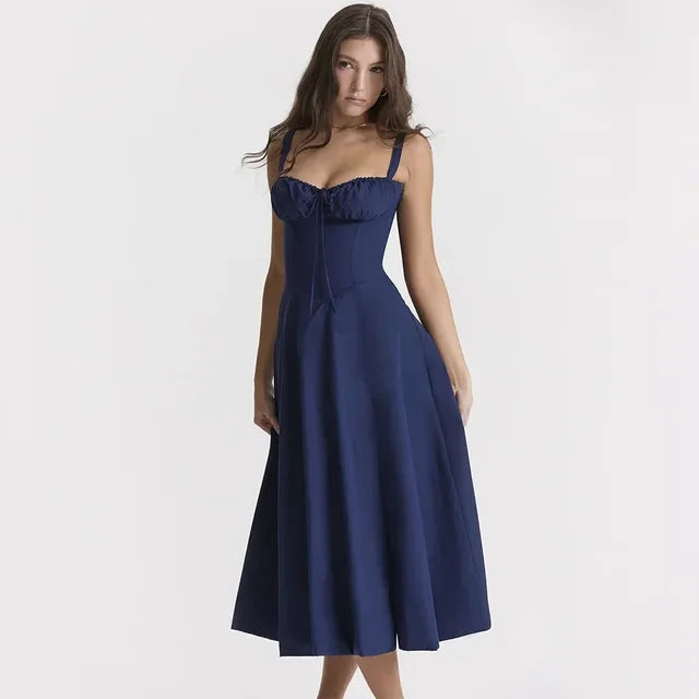 Isabella | Sweetheart Neck A Line Midi Dress