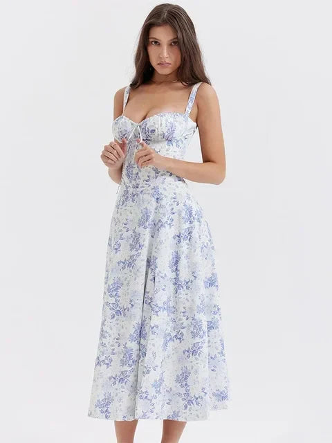 Isabella | Sweetheart Neck A Line Midi Dress