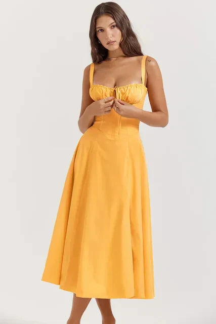 Isabella | Sweetheart Neck A Line Midi Dress