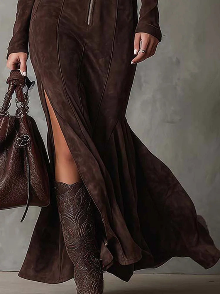 Sienna | Occasion Long Sleeve Split Maxi Dress