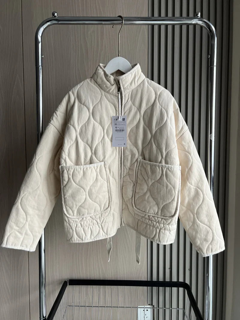 Amelia | Quilted Zip Front Puffer Jacket