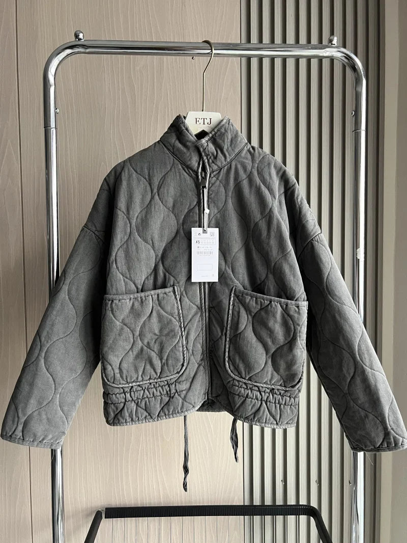 Amelia | Quilted Zip Front Puffer Jacket