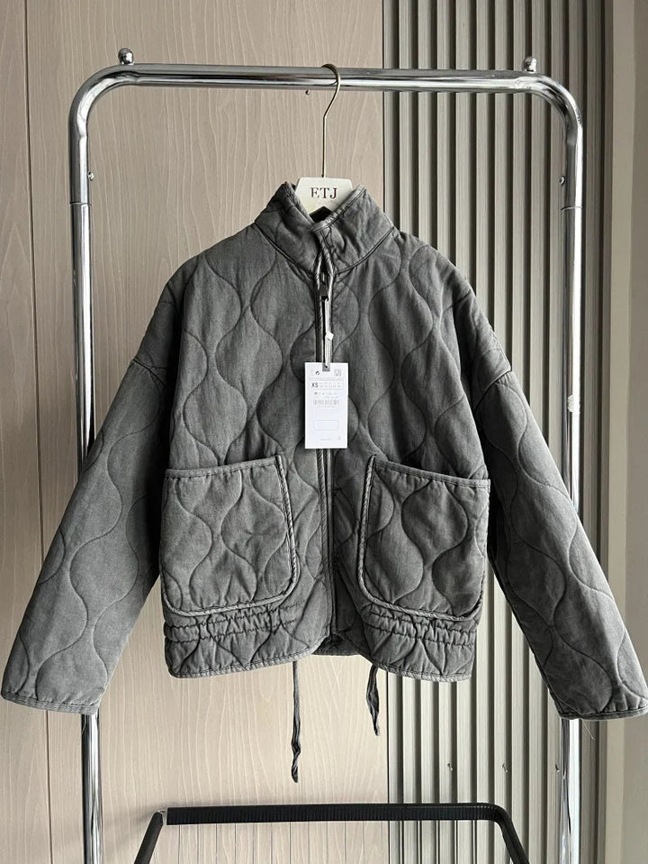 Amelia | Quilted Zip Front Puffer Jacket