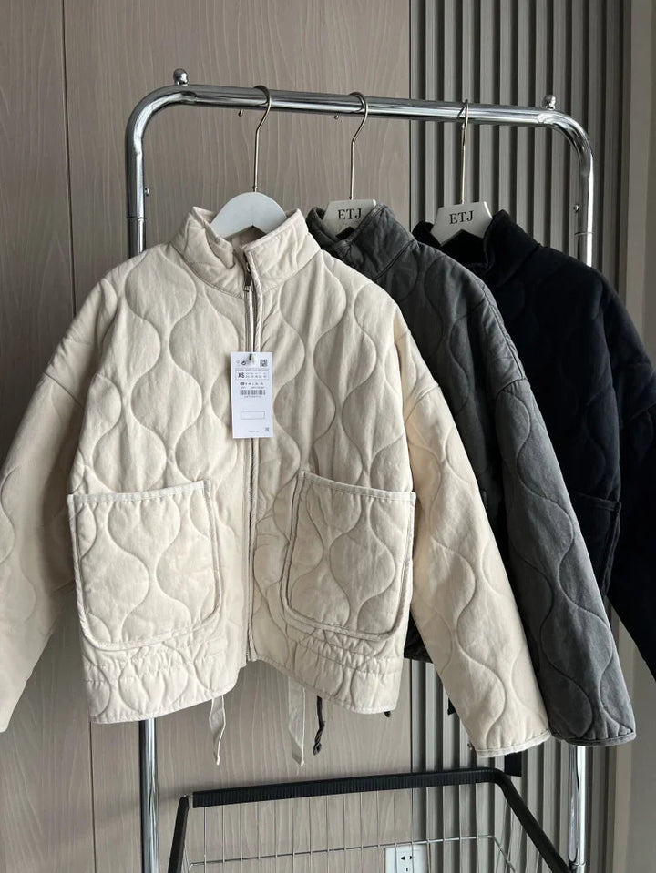 Amelia | Quilted Zip Front Puffer Jacket
