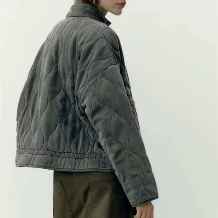 Amelia | Quilted Zip Front Puffer Jacket