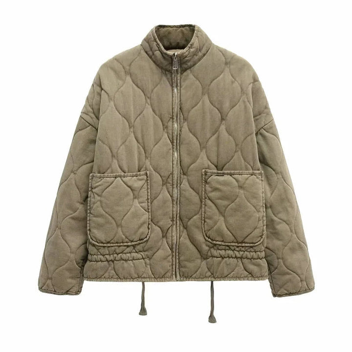 Amelia | Quilted Zip Front Puffer Jacket