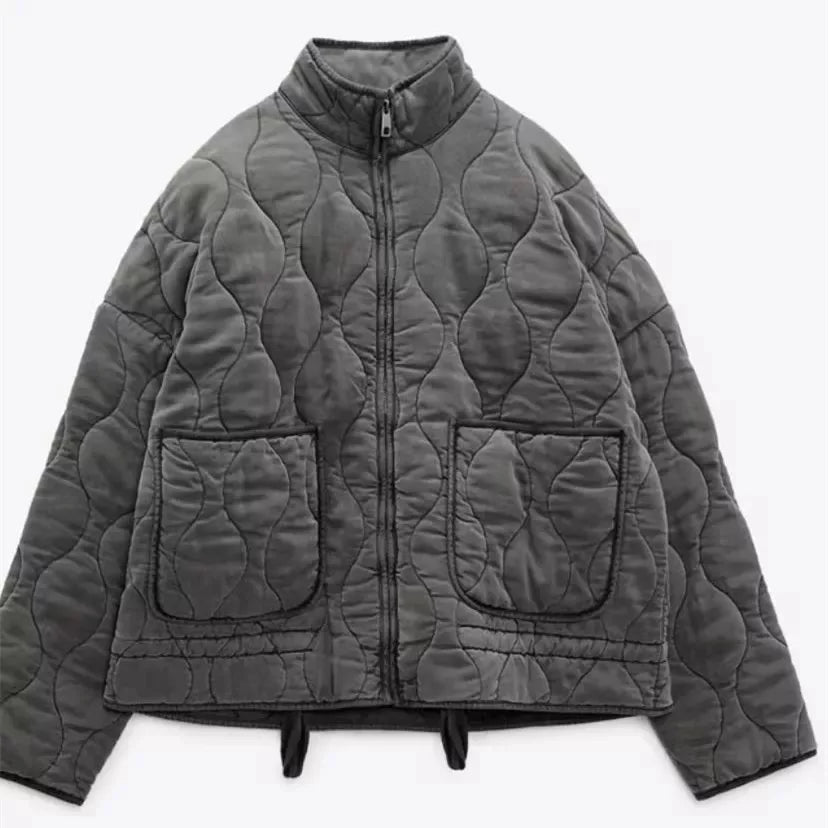 Amelia | Quilted Zip Front Puffer Jacket
