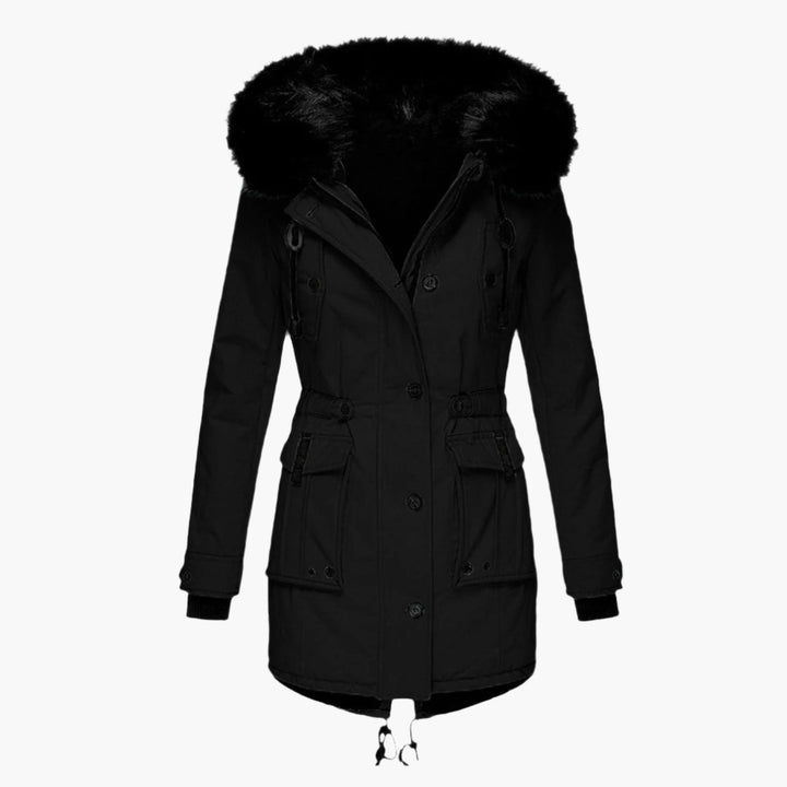 Women's Padded Parka Coat with Faux Fur Hood
