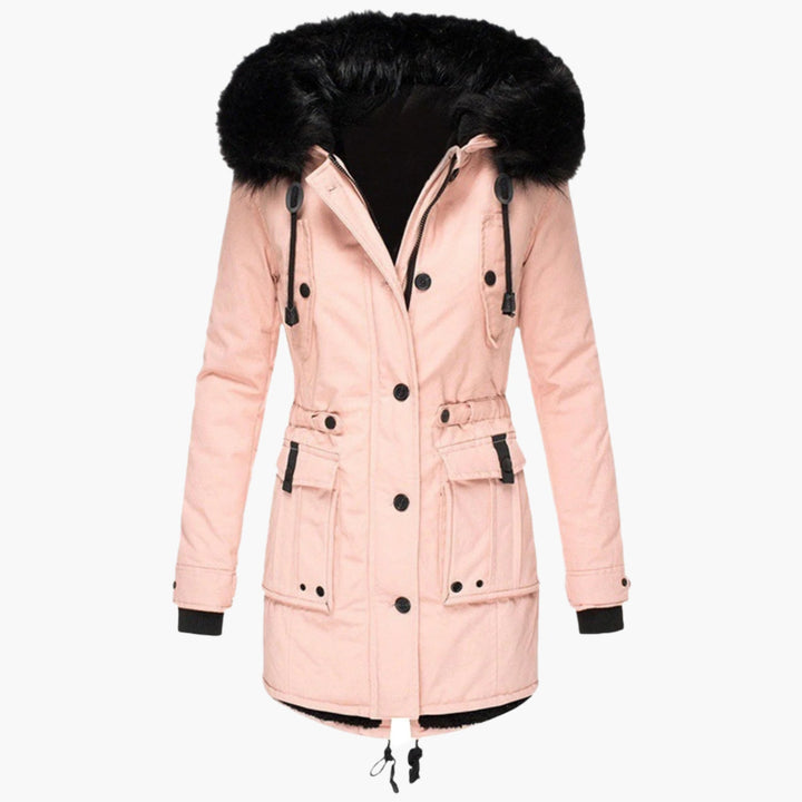Women's Padded Parka Coat with Faux Fur Hood